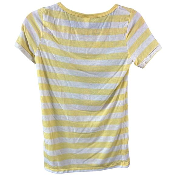 Obey '89 yellow white stripe short sleeve tee shirt single stitched medium NWOT - Picture 2 of 5